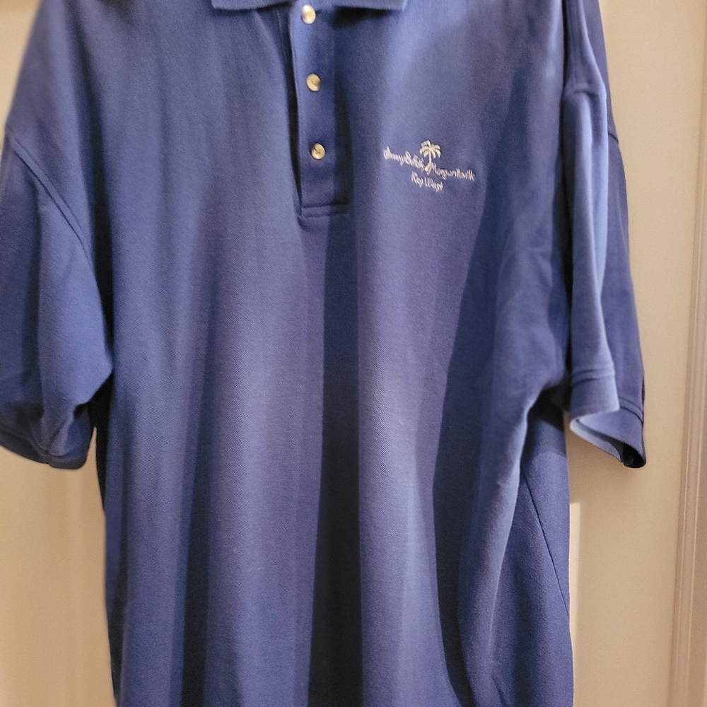 Jimmy Buffett embroidered blue polo shirt XL, PL.